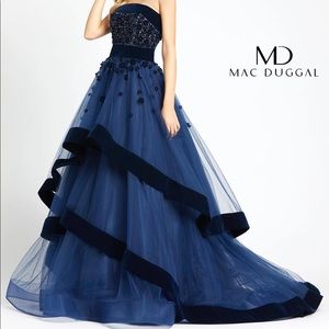 Mac Duggal 66342 Midnight Blue Size 16